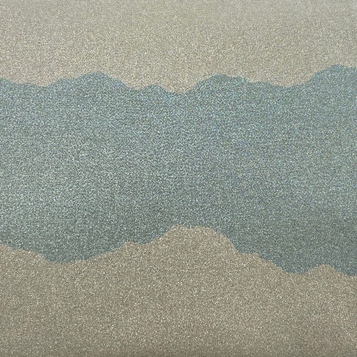 【美品】 袋帶 秀品級 關西仕立 雜幾何圖案 銀 六通 純蠶絲