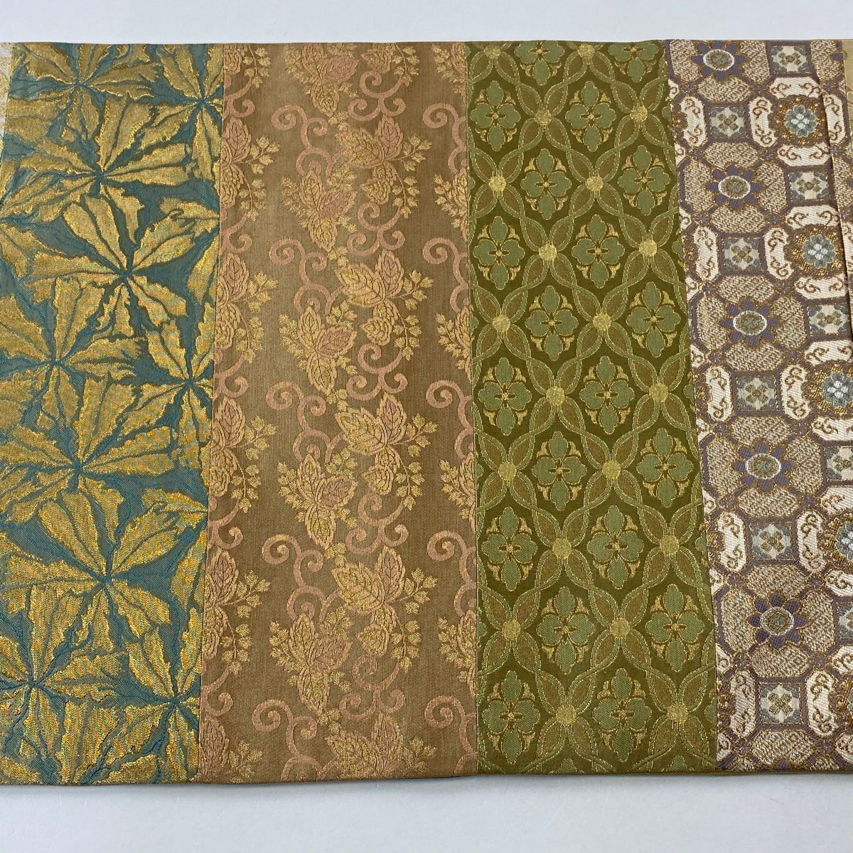 【美品】 袋帶 秀品級 桐唐草紋 花菱 金糸 金金箔 粉紅 全通 純蠶絲