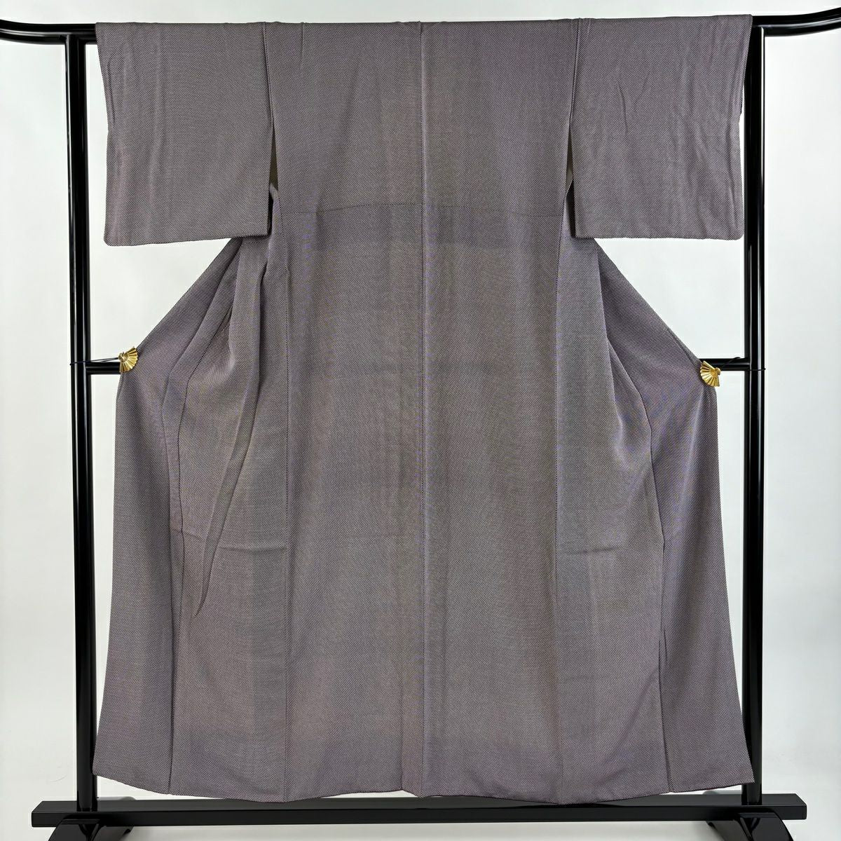 小紋 身長154.5cm 袖長62cm S 雙層 市松樹 紫 純蠶絲 秀品級