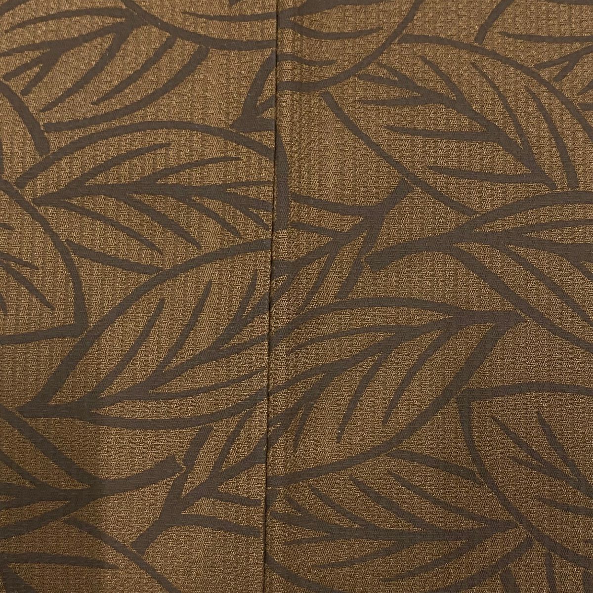 【美品】訪問服 身長159cm 袖長65cm M 雙層 葉 金絲 金銀彩 茶 純蠶絲 名品級