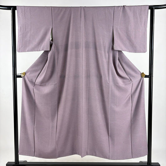 【庫存清倉】 江戶小紋 身長150.5cm 袖長62cm S 雙層 小花 青海波 淡紫 純蠶絲 名品級