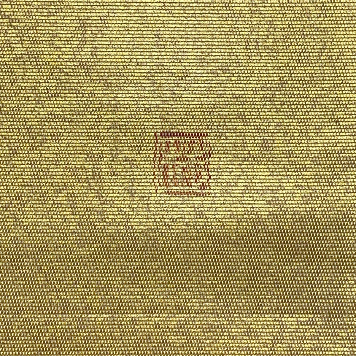 【庫存清倉】 袋帶 名品級 附落款 香織絲 鳳凰 花唐草紋 金金箔 螺鈿金金箔 金色 大鼓圖案 純蠶絲