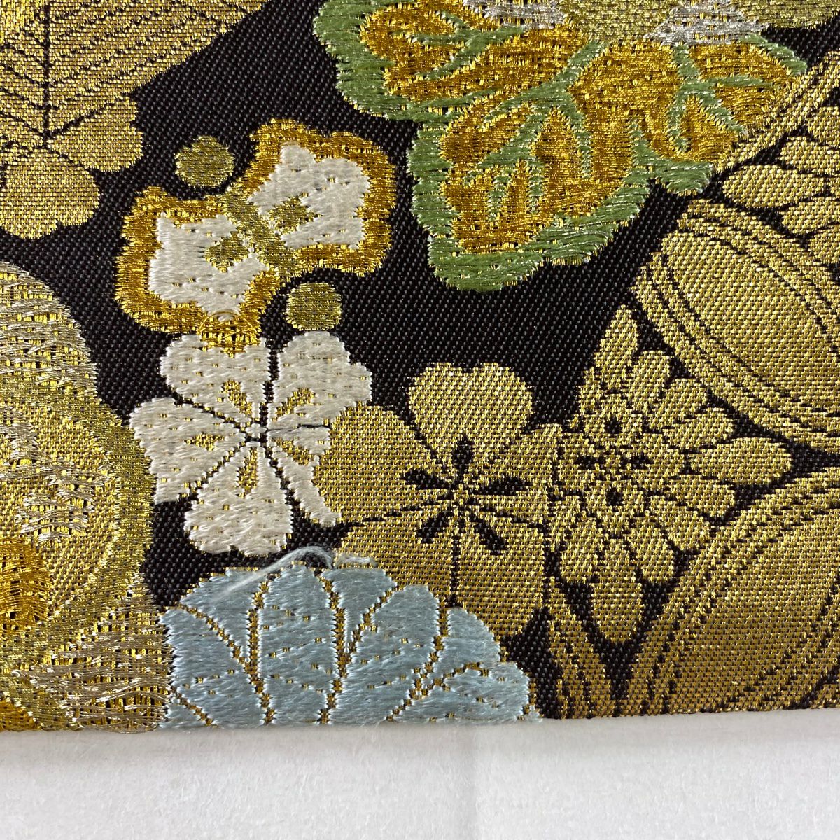 【庫存清倉】 袋帶 名品級 菊花花 櫻花花 金銀彩 金色 六通 純蠶絲