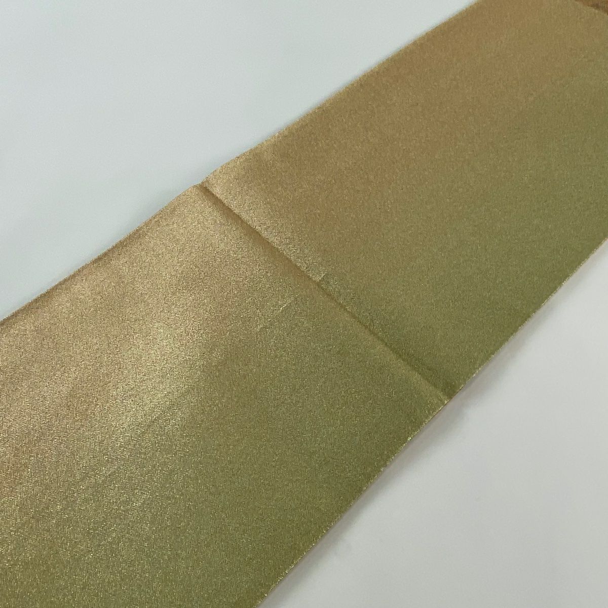 袋帶 秀品級 辻花染 金絲 金金箔 淺橙 六通 純蠶絲