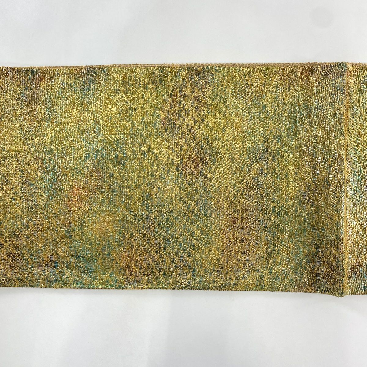 【庫存清倉】 袋帶 名品級 關西仕立 幾何圖案 金金箔 金絲 金色 大鼓圖案 純蠶絲