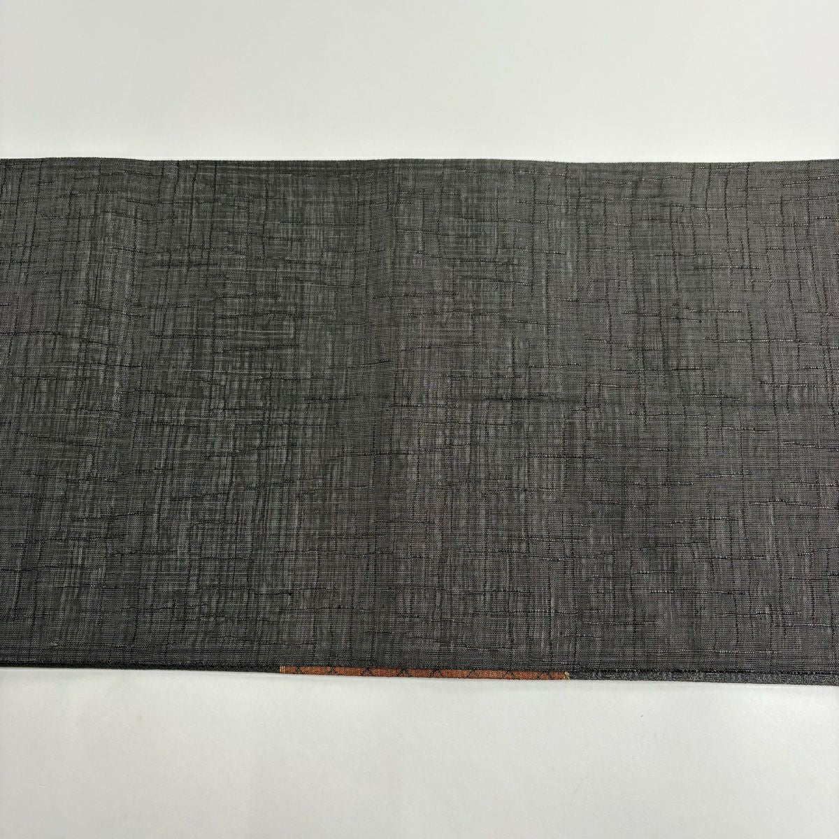 【美品】 袋帶 秀品級 市松樹 斜格子 金金箔 灰紫 六通 純蠶絲