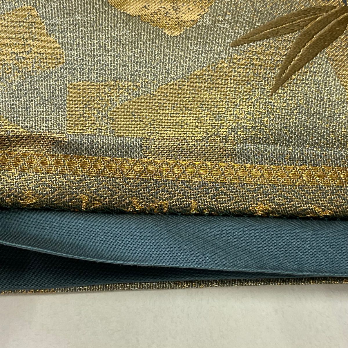 袋帶 秀品級 松樹竹子梅花 波 金絲 金金箔 金 六通 純蠶絲