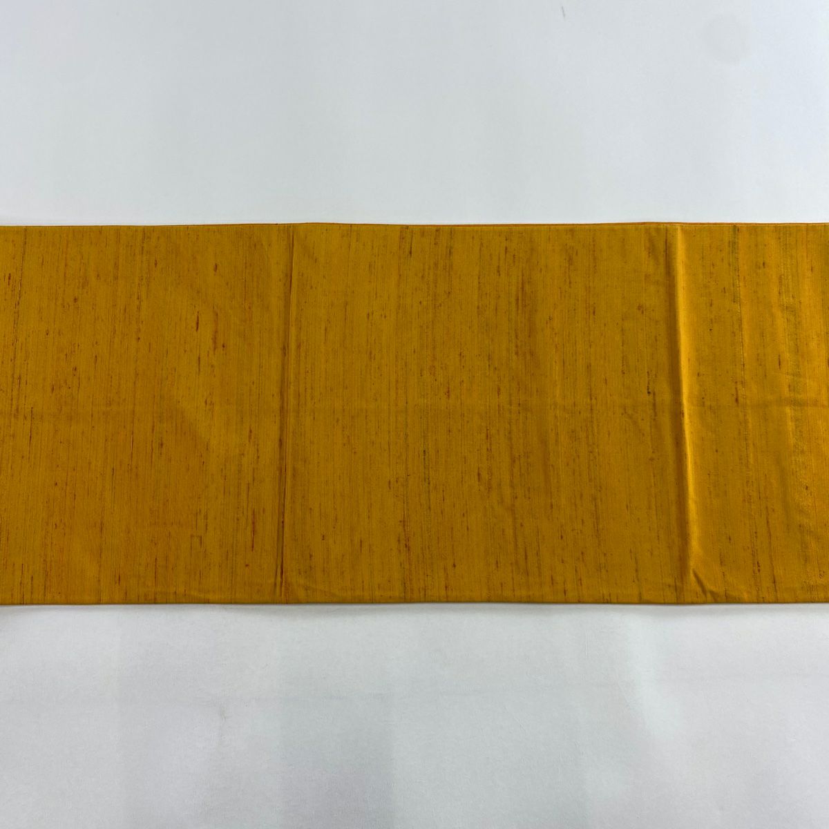 【美品】 袋帶 優品級 紬織織 橙色 純蠶絲