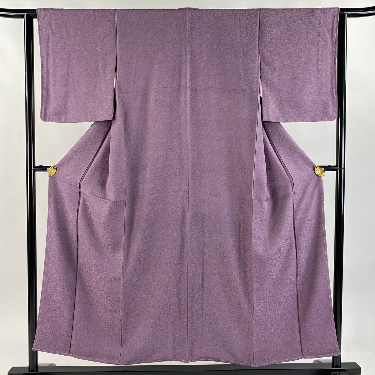 【庫存清倉】 【美品】 江戶小紋 身長154cm 袖長63cm S 雙層 鮫 紫 純蠶絲 名品級