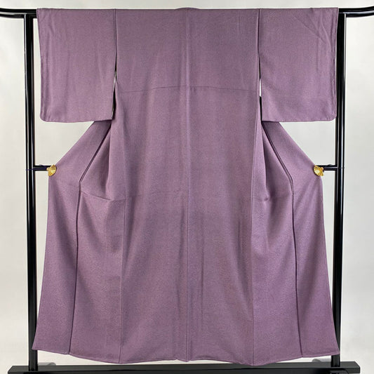 【庫存清倉】 【美品】 江戶小紋 身長154cm 袖長63cm S 雙層 鮫 紫 純蠶絲 名品級