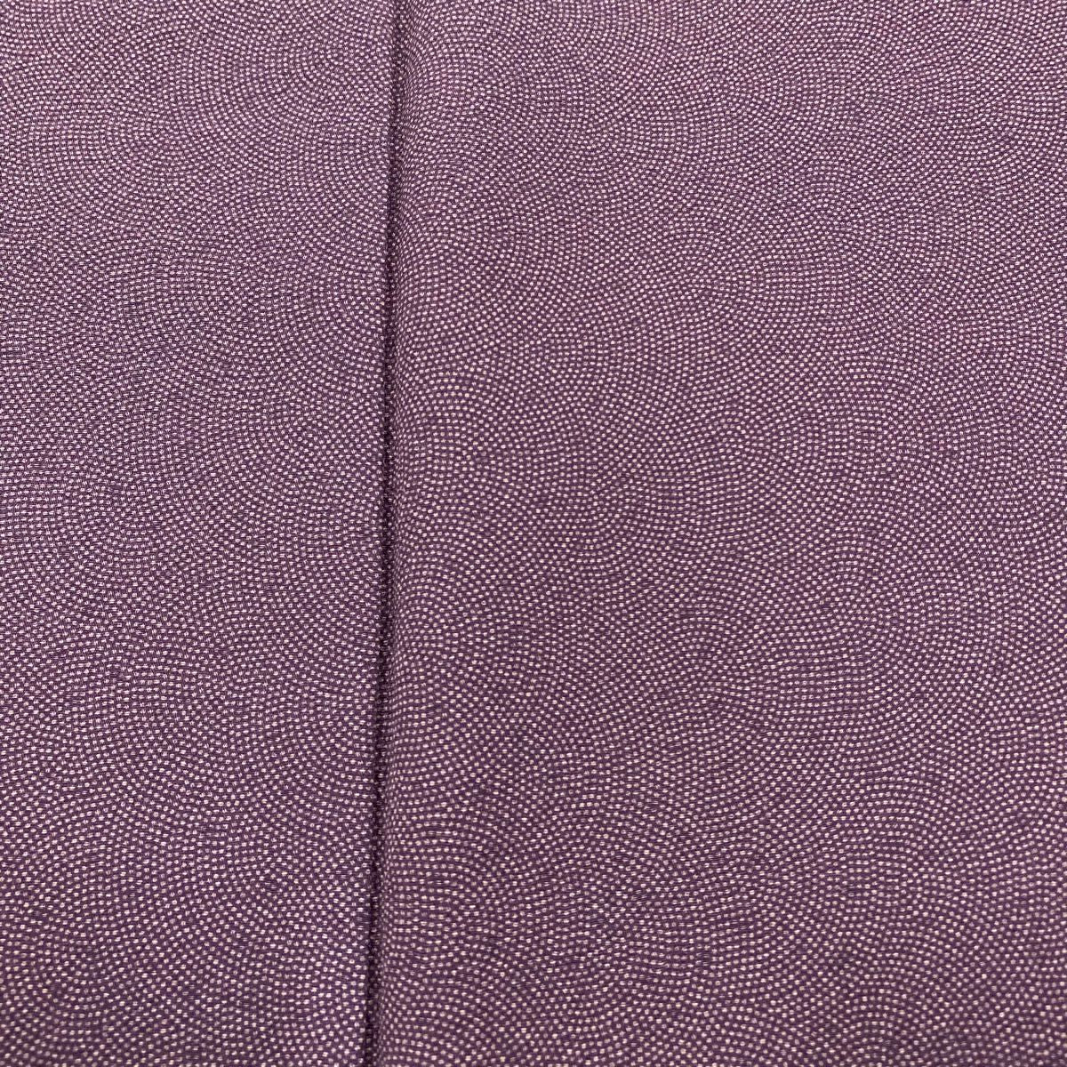 【庫存清倉】 【美品】 江戶小紋 身長154cm 袖長63cm S 雙層 鮫 紫 純蠶絲 名品級