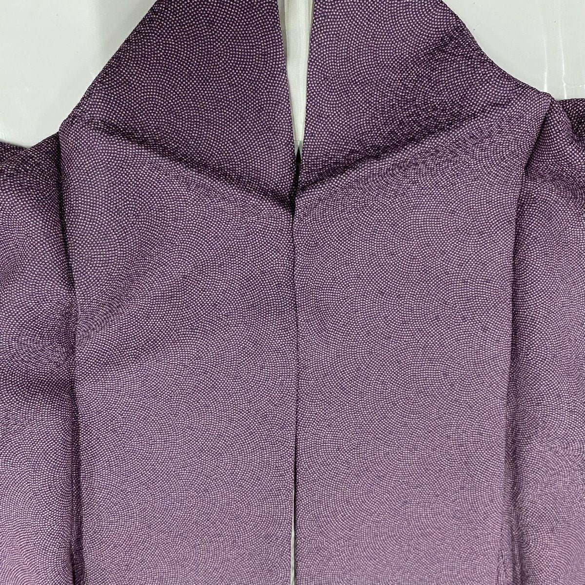 【庫存清倉】 【美品】 江戶小紋 身長154cm 袖長63cm S 雙層 鮫 紫 純蠶絲 名品級