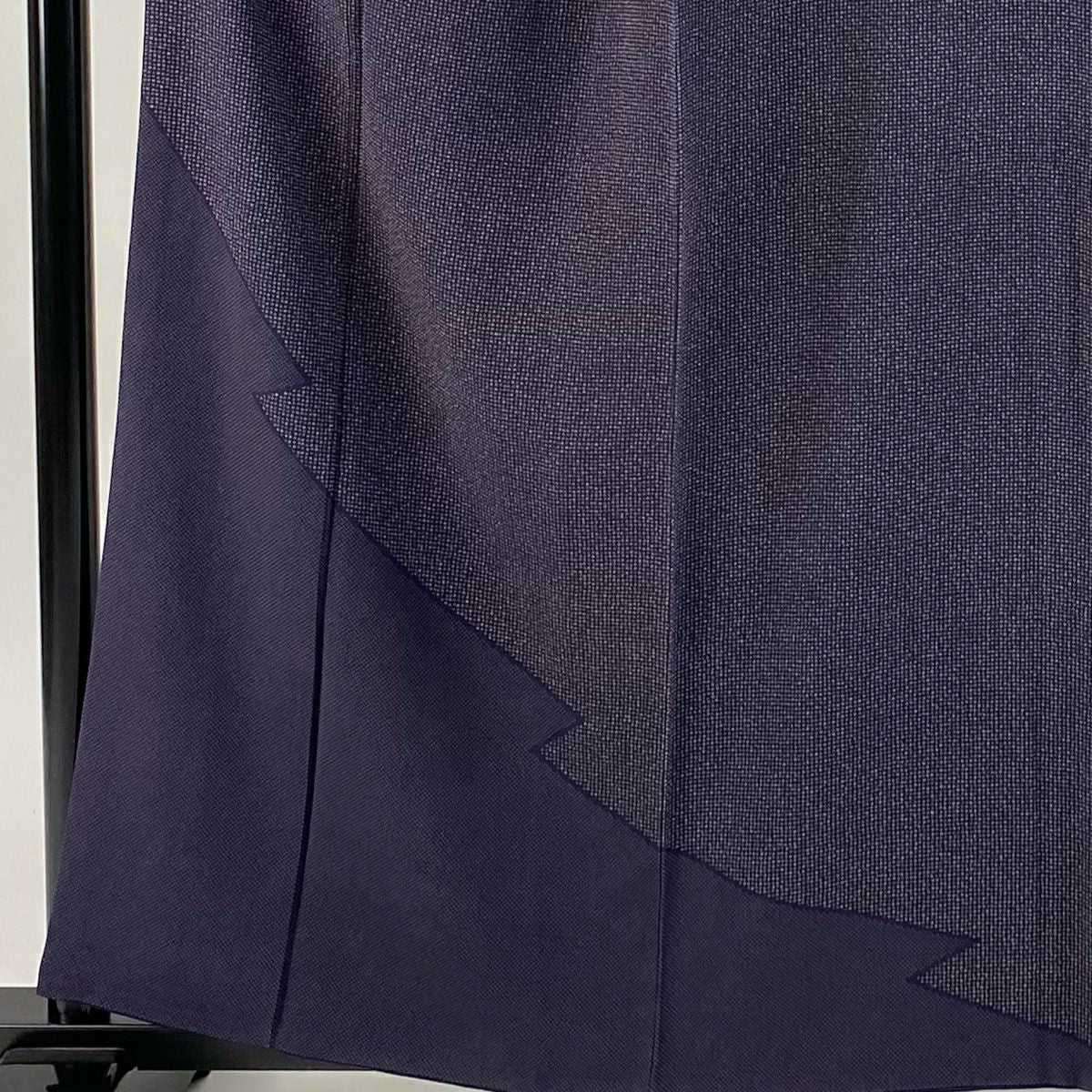【庫存清倉】 【美品】 付下 身長158cm 袖長65cm M 雙層 附款式 幾何圖案 深紫 純蠶絲 名品級