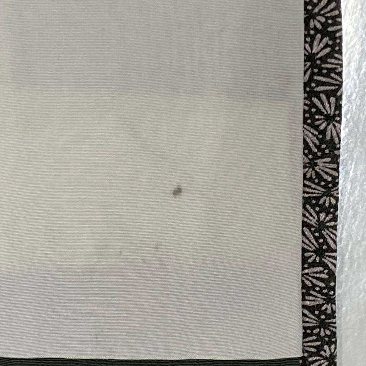 【庫存清倉】 【美品】 小紋 身長166cm 袖長65cm M 雙層 小花 深綠 純蠶絲 名品級