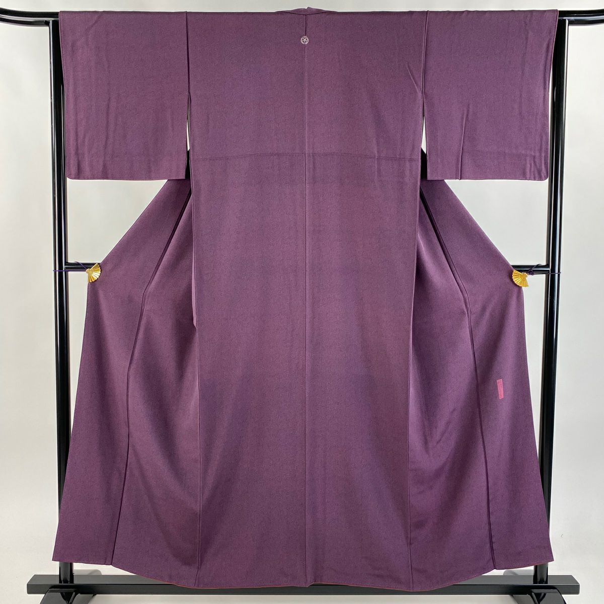 【庫存清倉】 【美品】 江戶小紋 身長155cm 袖長63.5cm S 雙層 人間國寶 中村勇二郎 落款 古代菊花 紫 純蠶絲 名品級 一つ紋