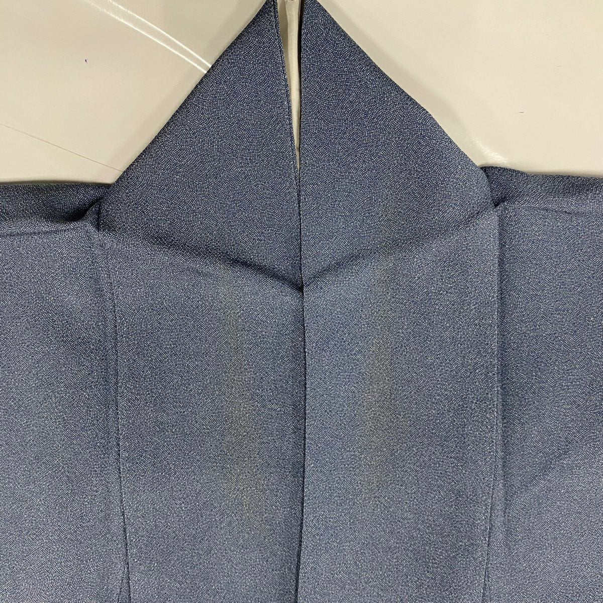 【庫存清倉】 江戶小紋 身長153cm 袖長65cm M 雙層 落款 鮫 青灰 純蠶絲 名品級 一個紋