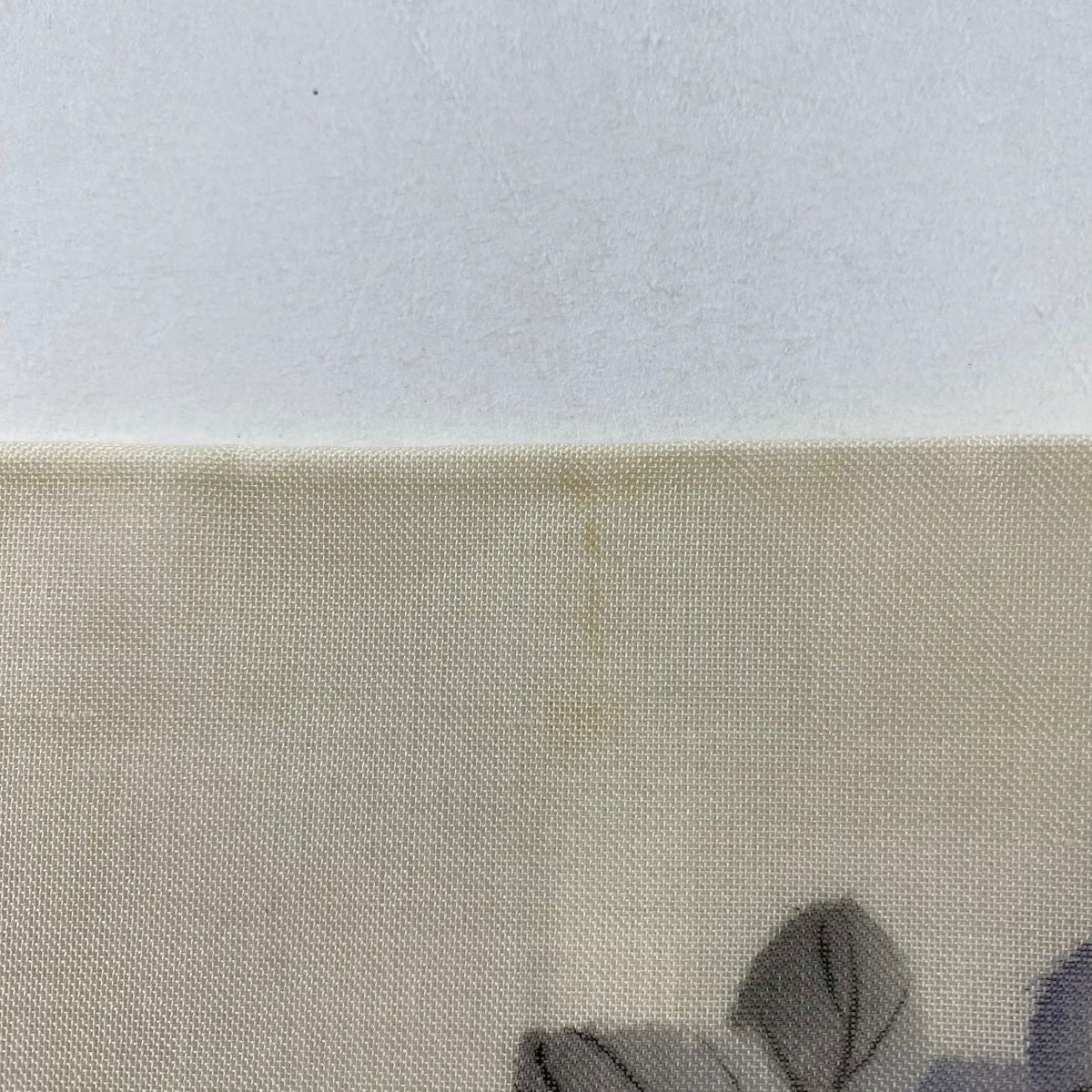 名古屋帶 優品級 落款 夏帶 紗 草花紋 松樹葉 奶油色 純蠶絲