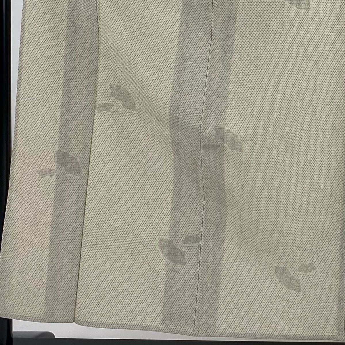 【美品】 紬織 身長156cm 袖長62.5cm S 單層 扇子面 龜甲絣 米色 純蠶絲 優品級