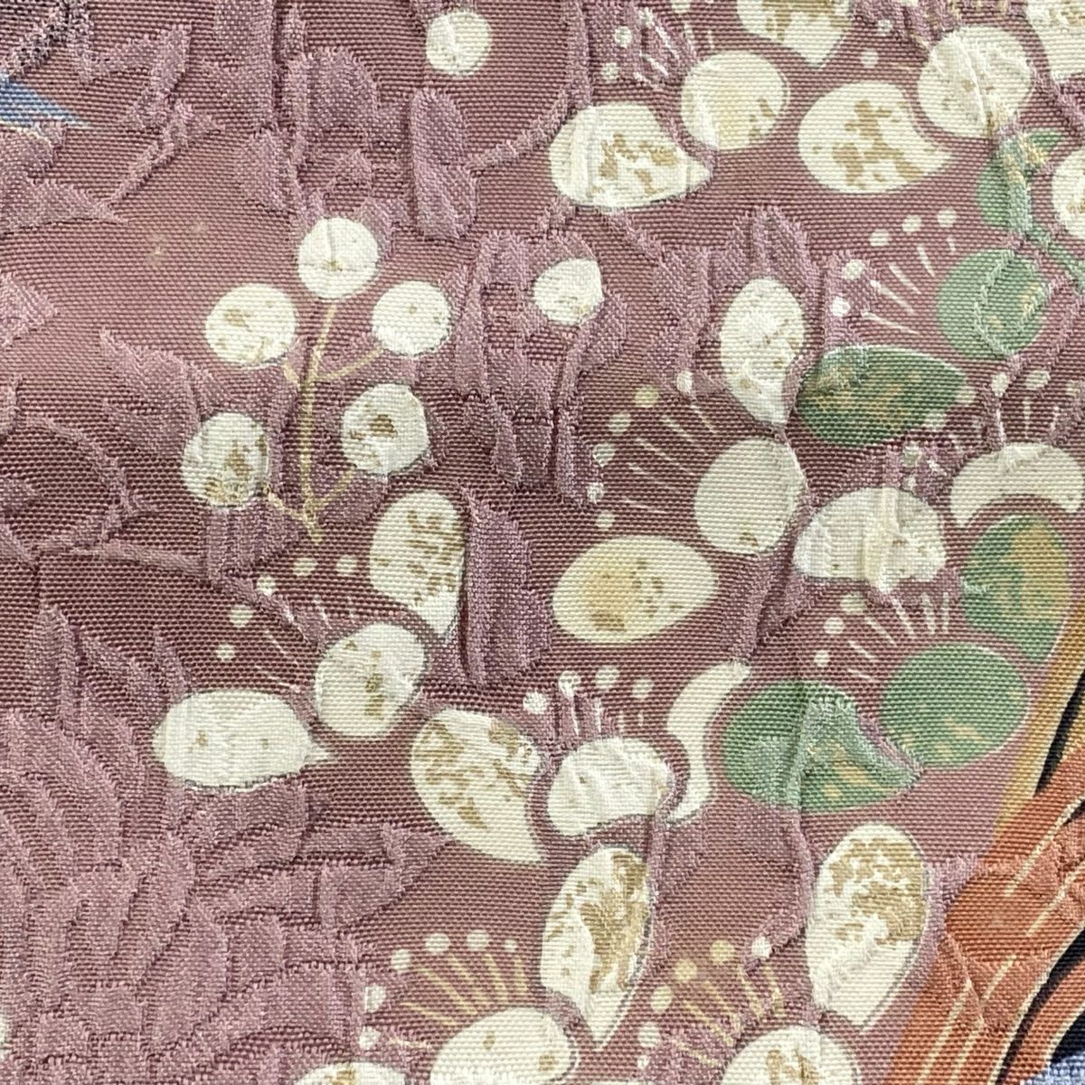 袋帶 秀品級 梅花 流水 小豆 深褐 全通 純蠶絲