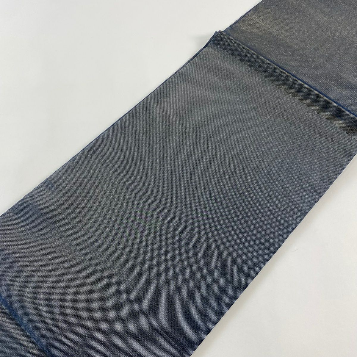 【美品】 袋帶 秀品級 幾何圖案 金絲 深藍色 大鼓圖案 純蠶絲