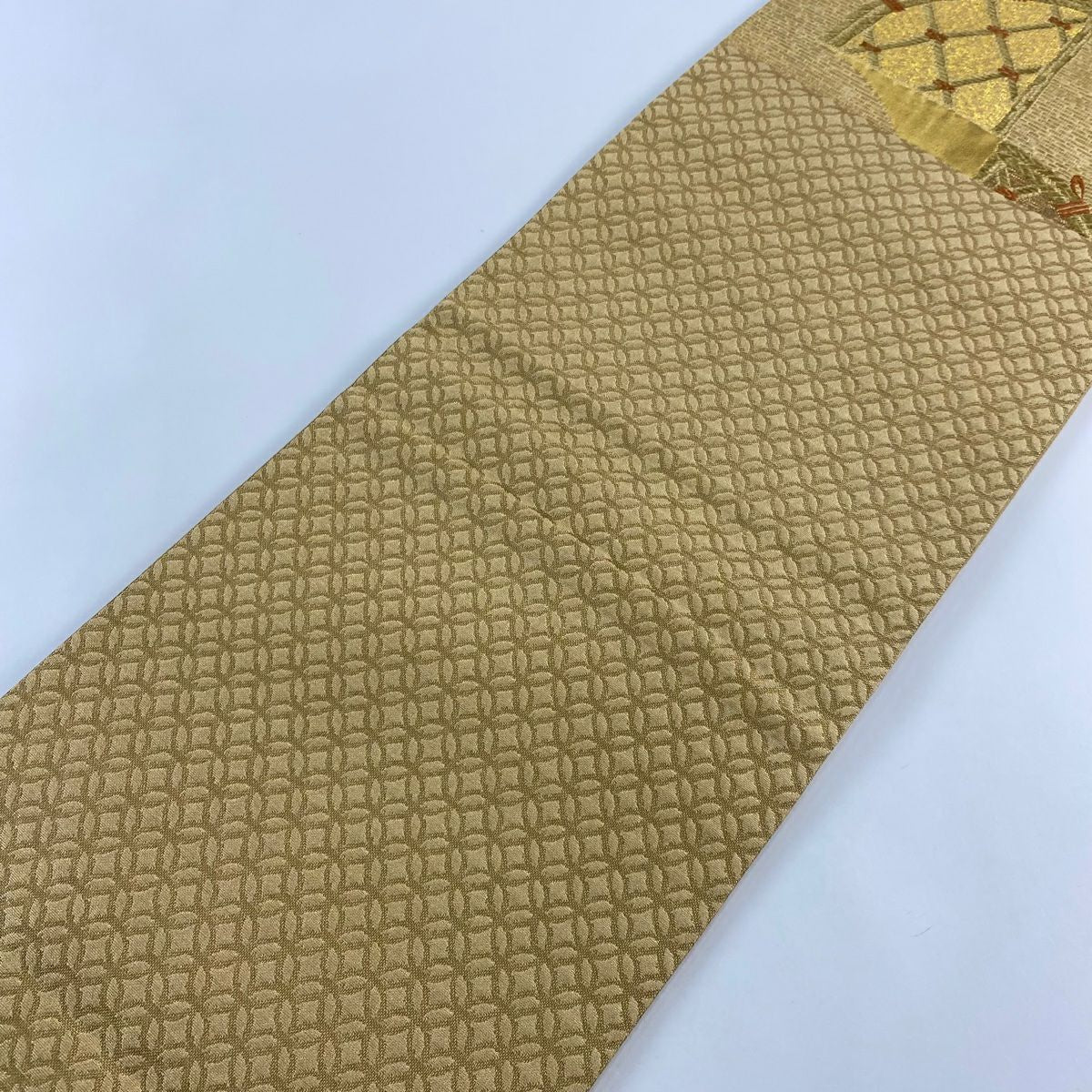 【美品】 袋帶 秀品級 光悦垣 金絲 金金箔 金 六通 純蠶絲