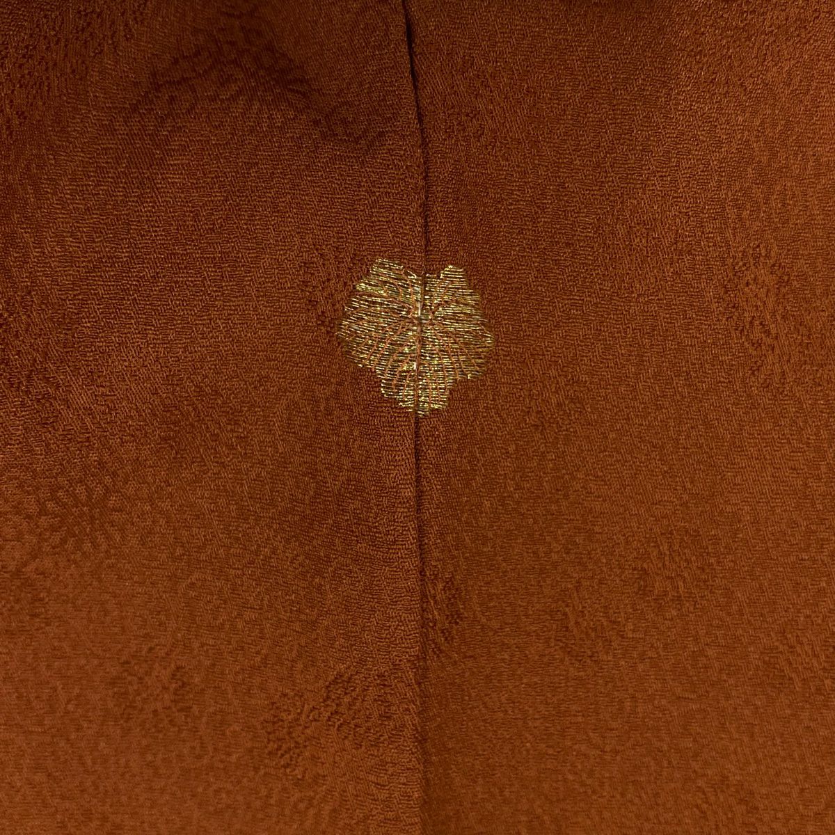 訪問服 身長164.5cm 袖長63.5cm S 雙層 文箱 草花紋紋 金彩裝飾 染分 紅茶 純蠶絲 秀品級 一つ紋