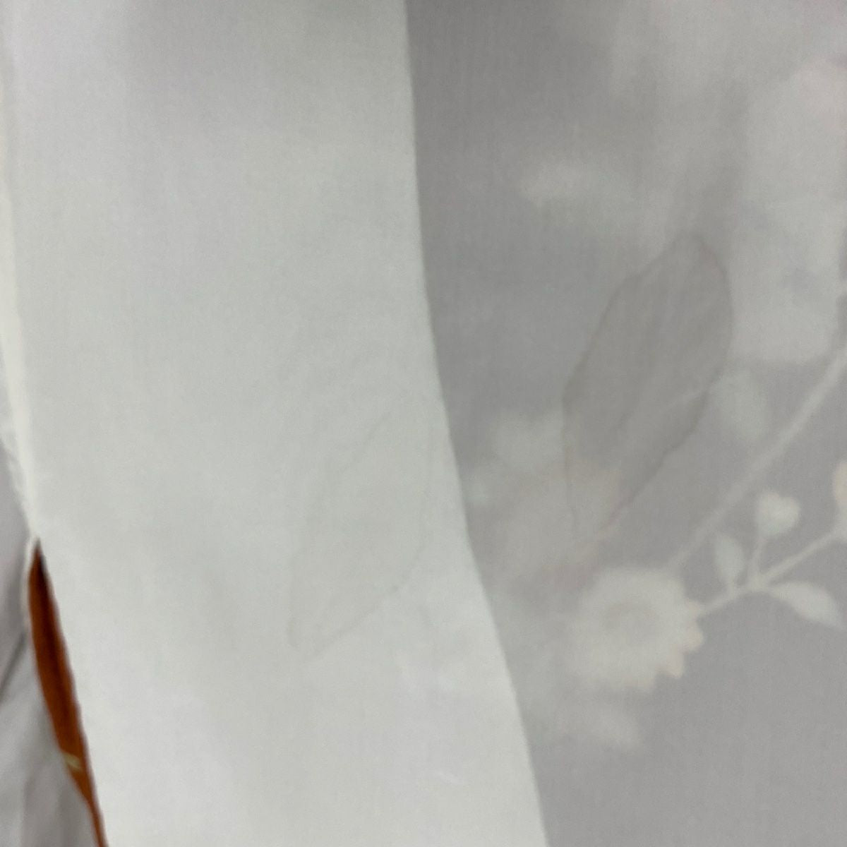 訪問服 身長164.5cm 袖長63.5cm S 雙層 文箱 草花紋紋 金彩裝飾 染分 紅茶 純蠶絲 秀品級 一つ紋