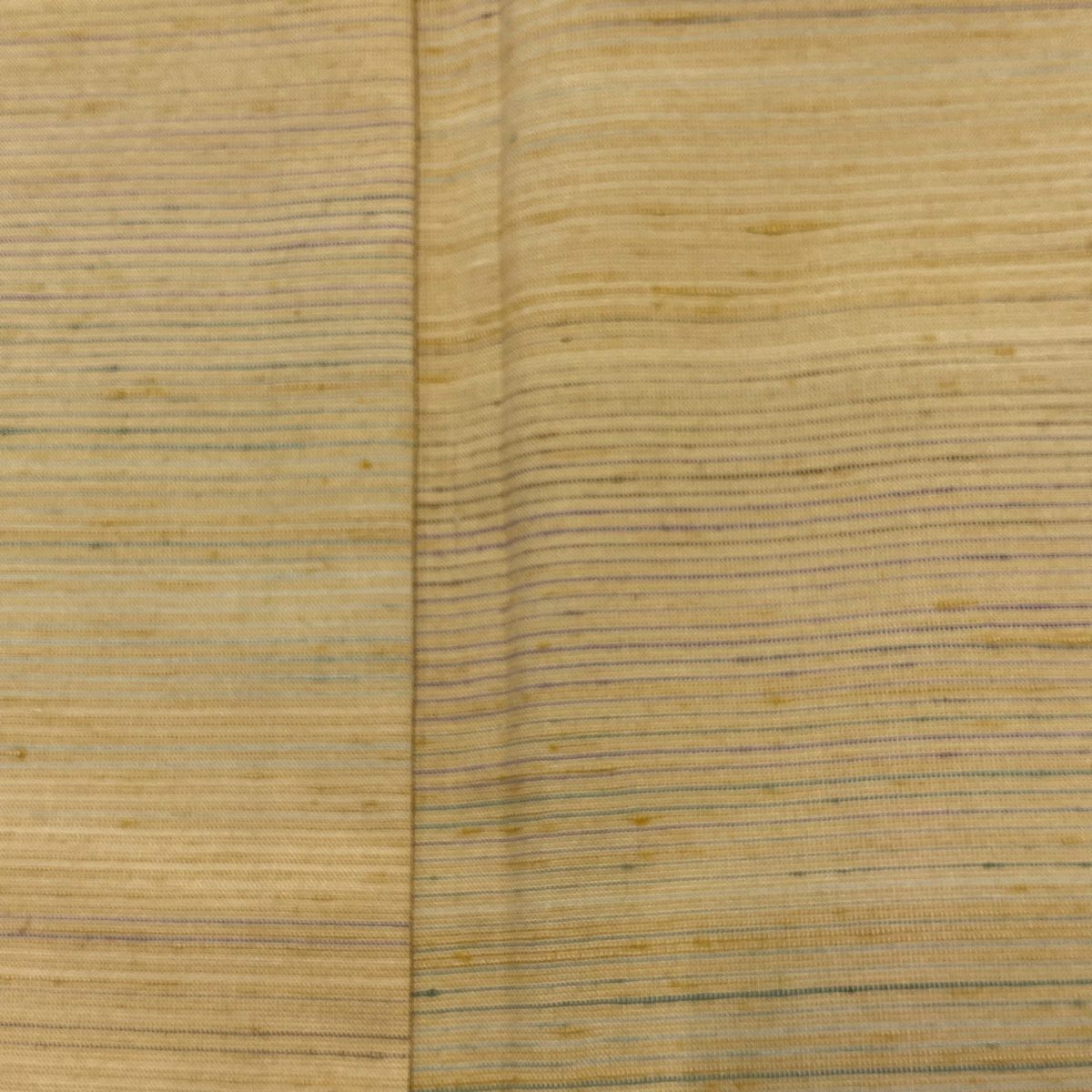 【清倉特賣】 【美品】 紬織織 身長152.5cm 袖長65cm M 雙層 條紋 淺橙色 純蠶絲 名品級