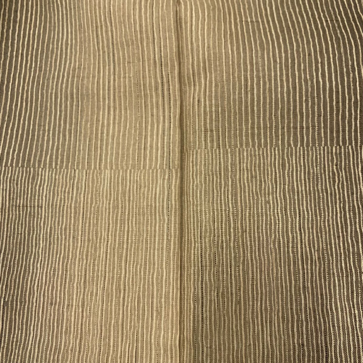 【庫存清倉】 【美品】 紬織 身長154cm 袖長61cm S 雙層 條紋 變化市松樹 茶 純蠶絲 名品級