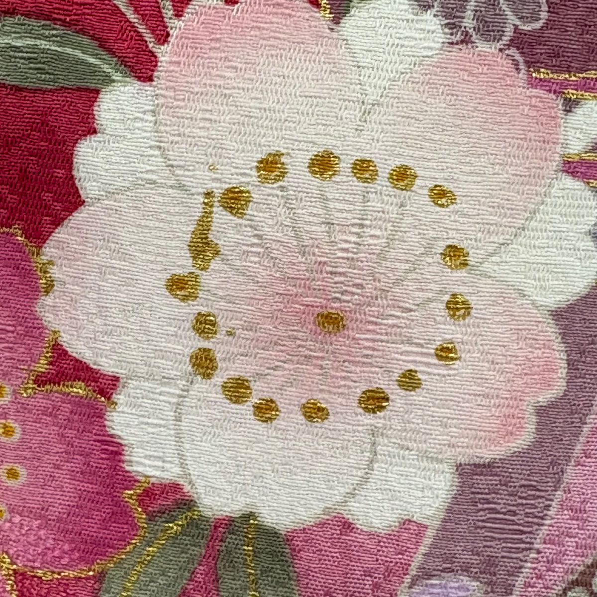 【庫存清倉】 【美品】 振袖禮服 身長154.5cm 袖長63cm S 雙層 手鞠 櫻花 拉麵 金銀彩 紅 純蠶絲 名品級
