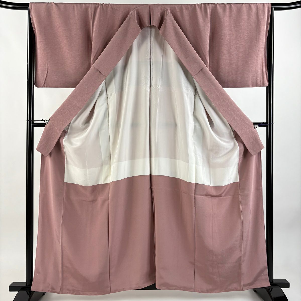 【美品】 付下 身長160.5cm 袖長66cm M 雙層 岡山武子 落款あり 漸層圖案 粉紅 純蠶絲 名品級 一個紋