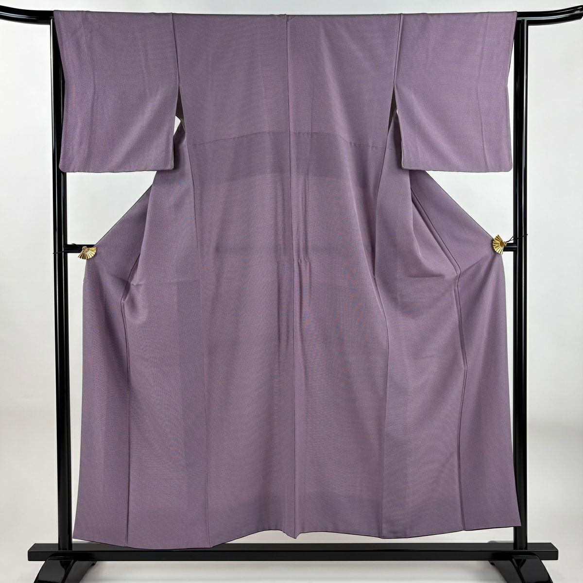 【庫存清倉】 【美品】 江戶小紋 身長154cm 袖長64cm M 雙層 角通 紫 純蠶絲 名品級