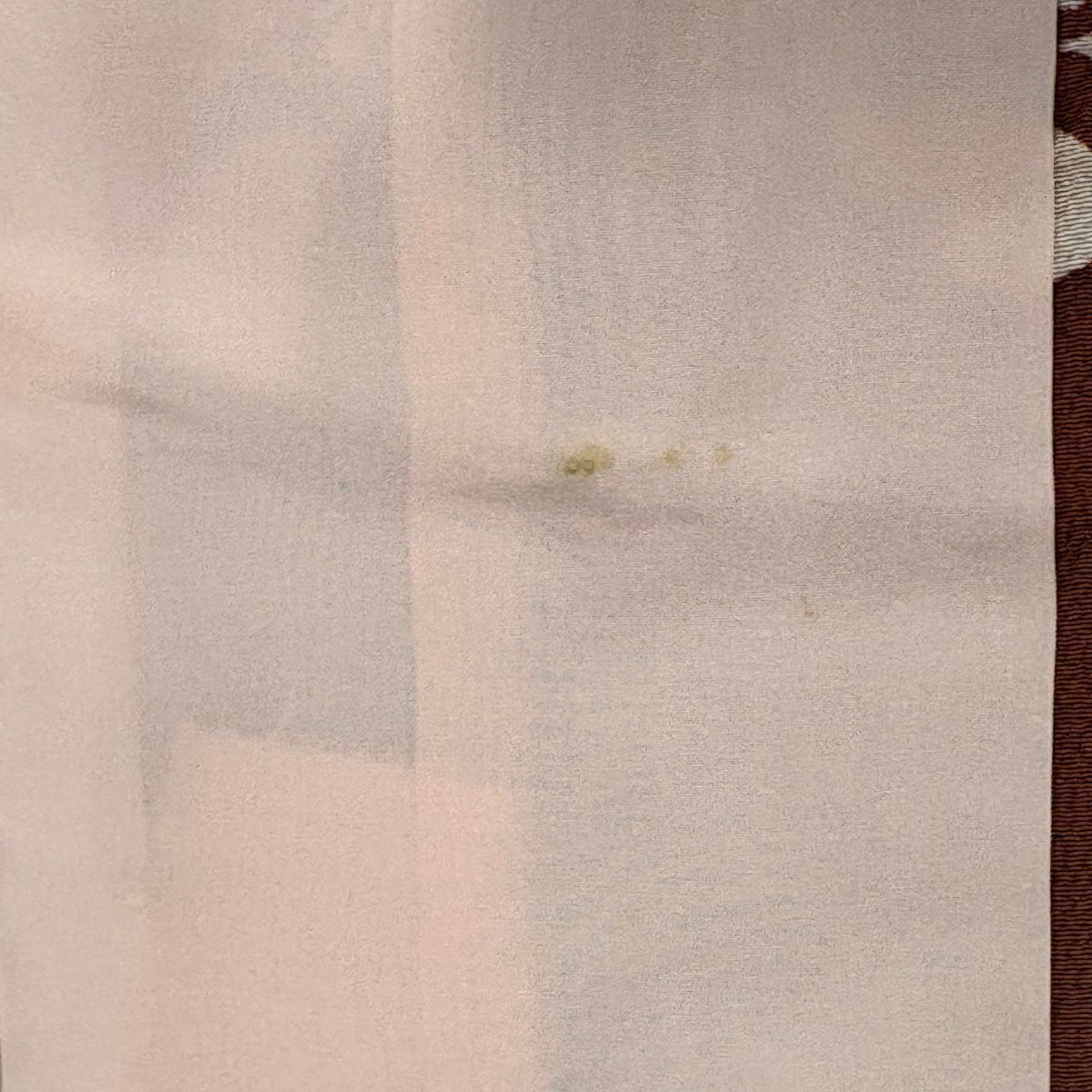 【庫存清倉】訪問服 身長158.5cm 袖長62cm S 雙層 落款有 辻花染 染分 ぼかし 紅茶 純蠶絲 名品級