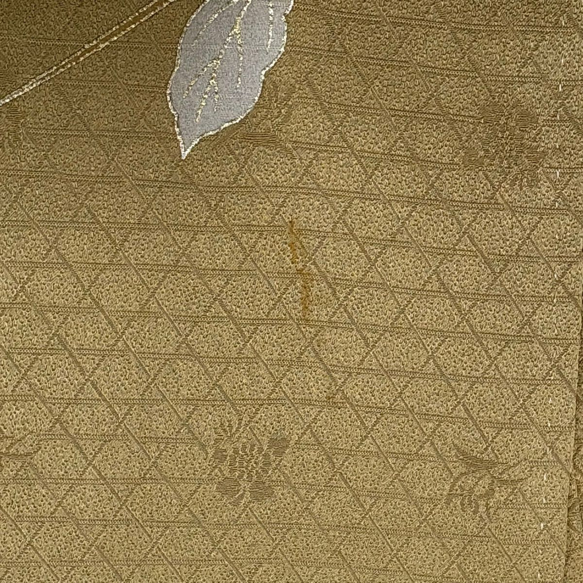 【庫存清倉】訪問服 身長161cm 袖長62cm S 雙層 菊花花 笹 金絲 金銀彩 米色 純蠶絲 名品級