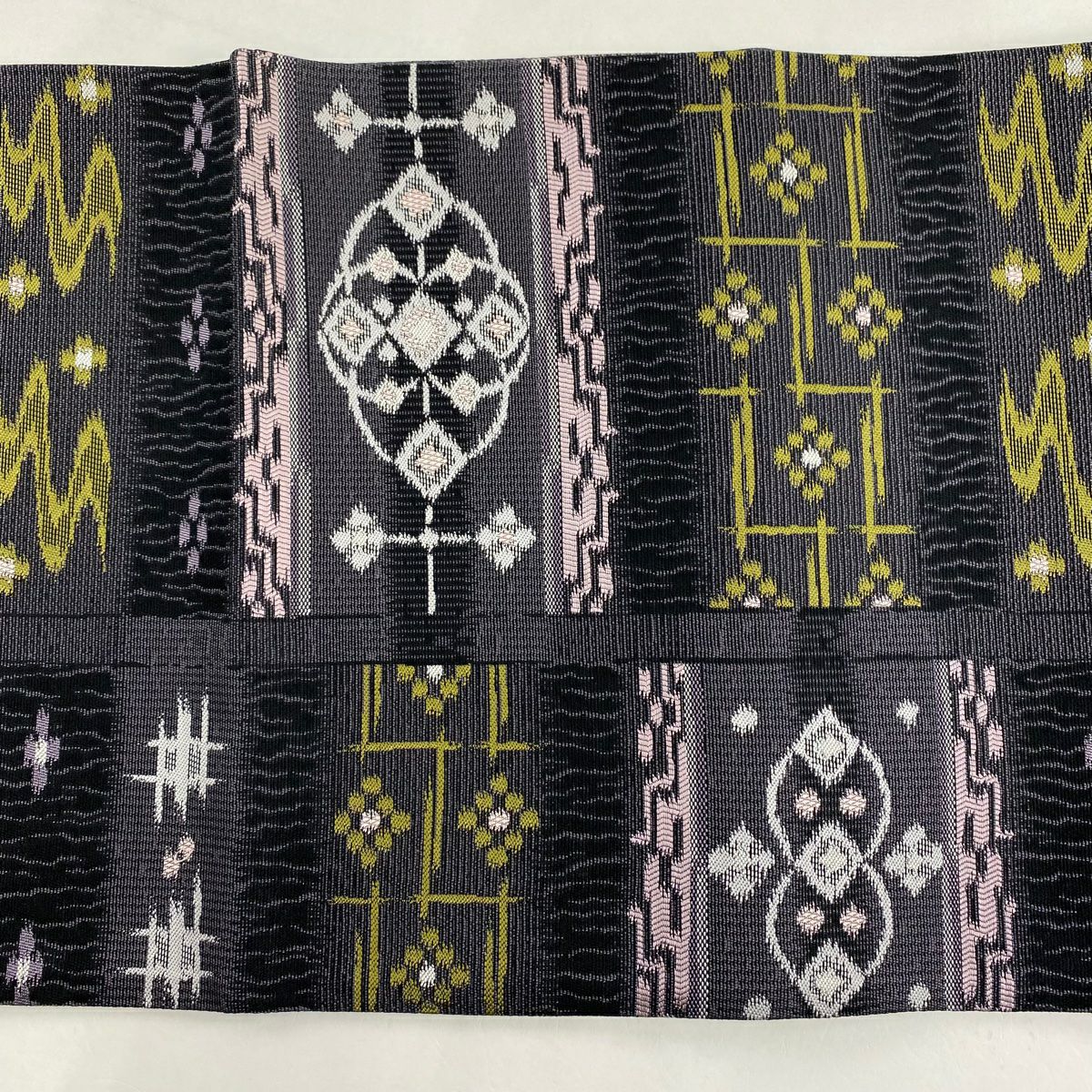 【庫存清倉】 【美品】 袋帶 名品級 證書齊全 流水 幾何圖案 紫色 六通 純蠶絲