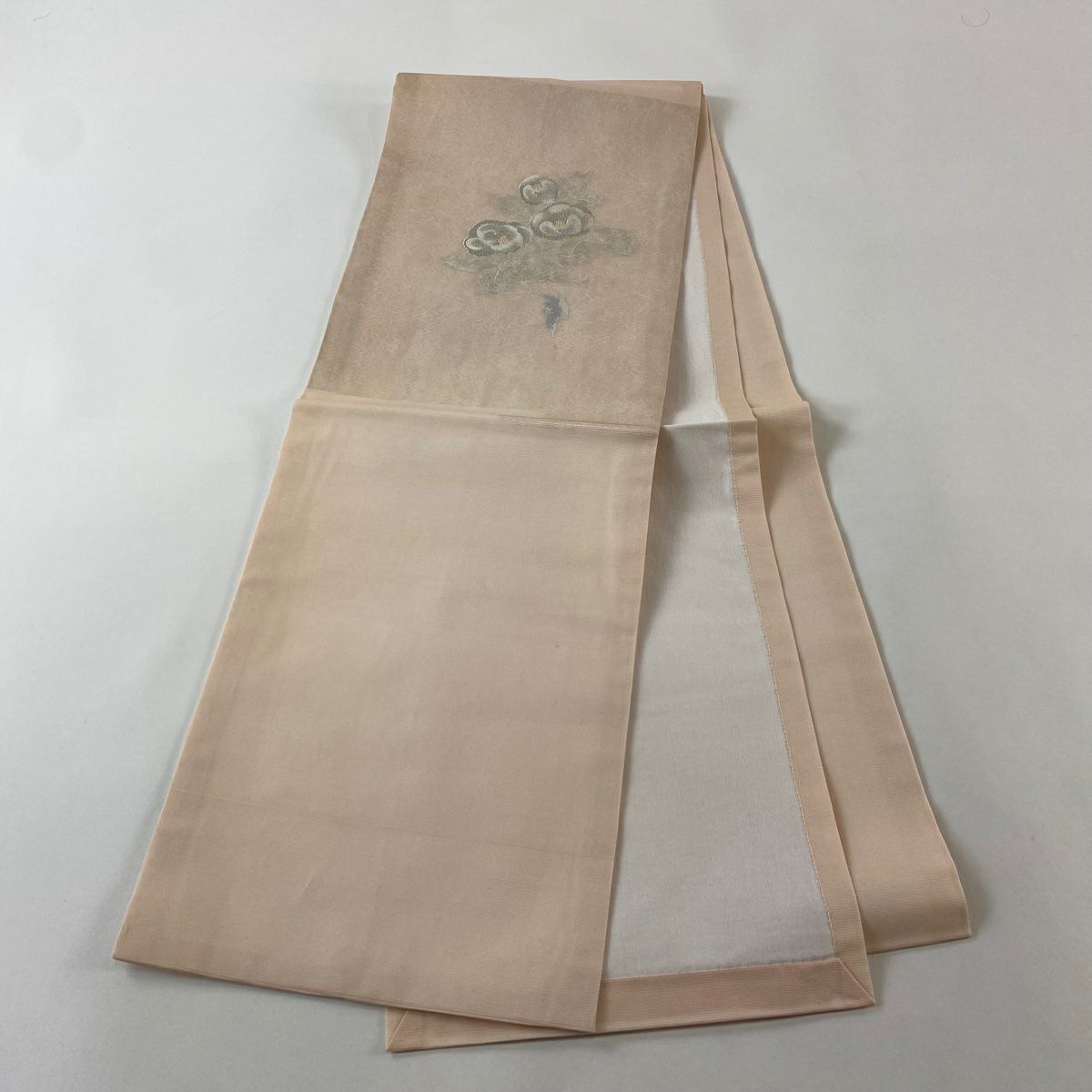 袋帶 優品級 夏帶 椿 金銀彩 淺粉色 純蠶絲