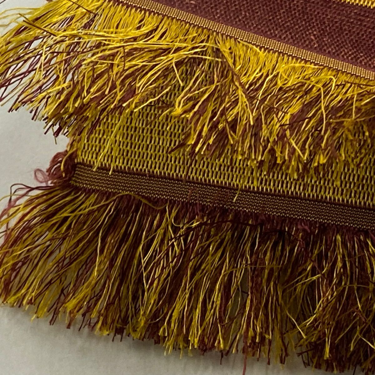 半幅帶 美品 名品級 條紋 山吹 純蠶絲