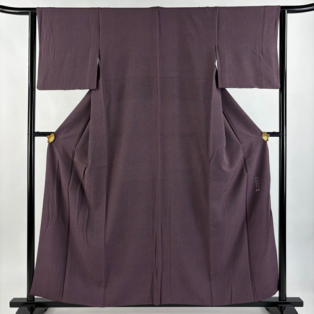 【庫存清倉】 江戶小紋 身長157cm 袖長63cm S 雙層 落款 鮫 紫 純蠶絲 名品級