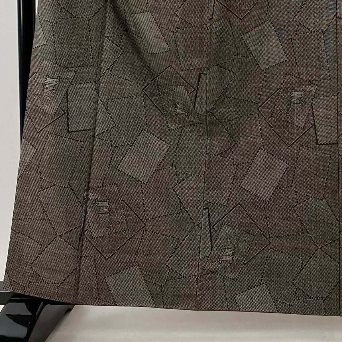 【美品】 大島織 身長161.5cm 袖長64cm M 雙層 純泥染 證書附帶 色紙 城 焦茶 正蠶絲 名品級