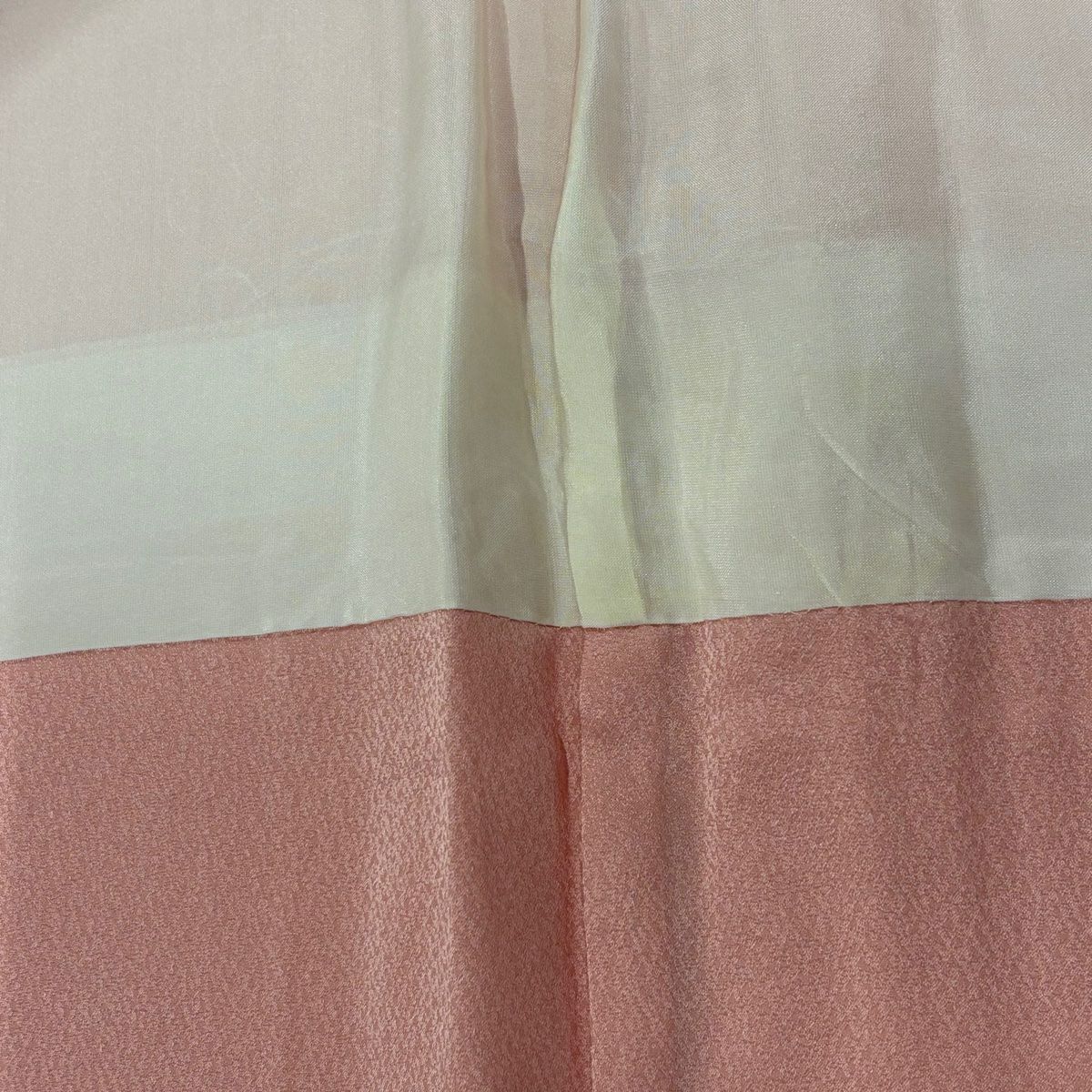 訪問服 身長160cm 袖長64.5cm M 雙層 菊花 流水 金彩裝飾 漸層 淺粉色 純蠶絲 優品級