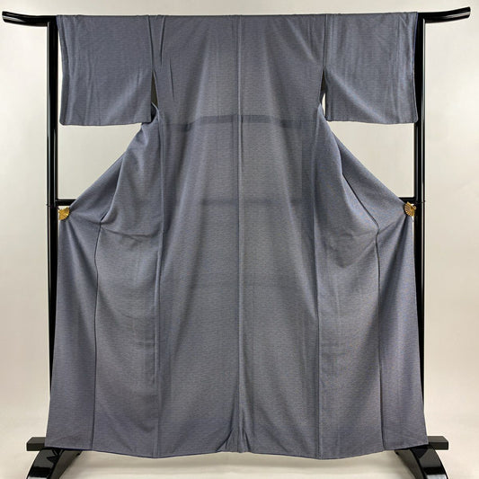 江戶小紋 身長159.5cm 袖長64cm M 雙層 鮫 青 純蠶絲 秀品級