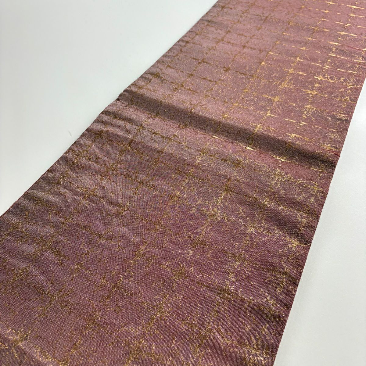 【庫存清倉】 【美品】 袋帶 名品級 附落款 辻花染 金金箔 絞染 紅紫 大鼓圖案 純蠶絲