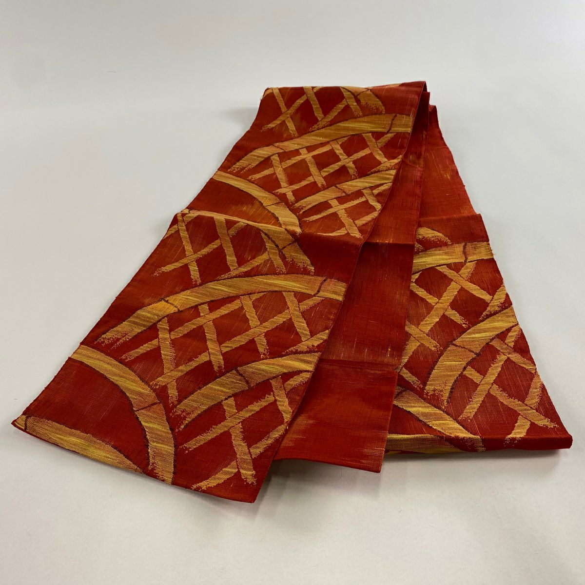 【美品】名古屋帶 優品級 光悦垣 紅 純蠶絲