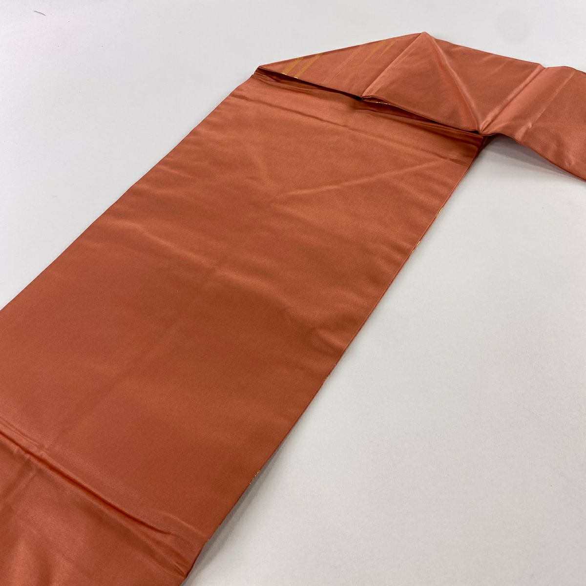 【美品】 名古屋帶 優品級 雪輪 霞 金金箔 鮭粉色 純蠶絲