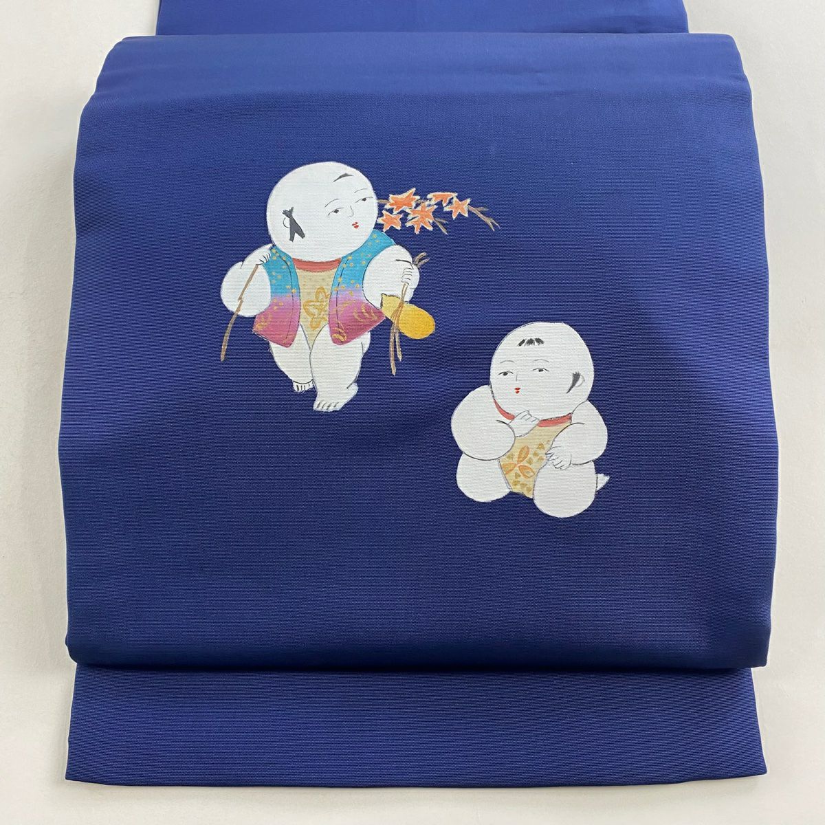 開口名古屋帶 優品級 童 そり 深藍 純蠶絲