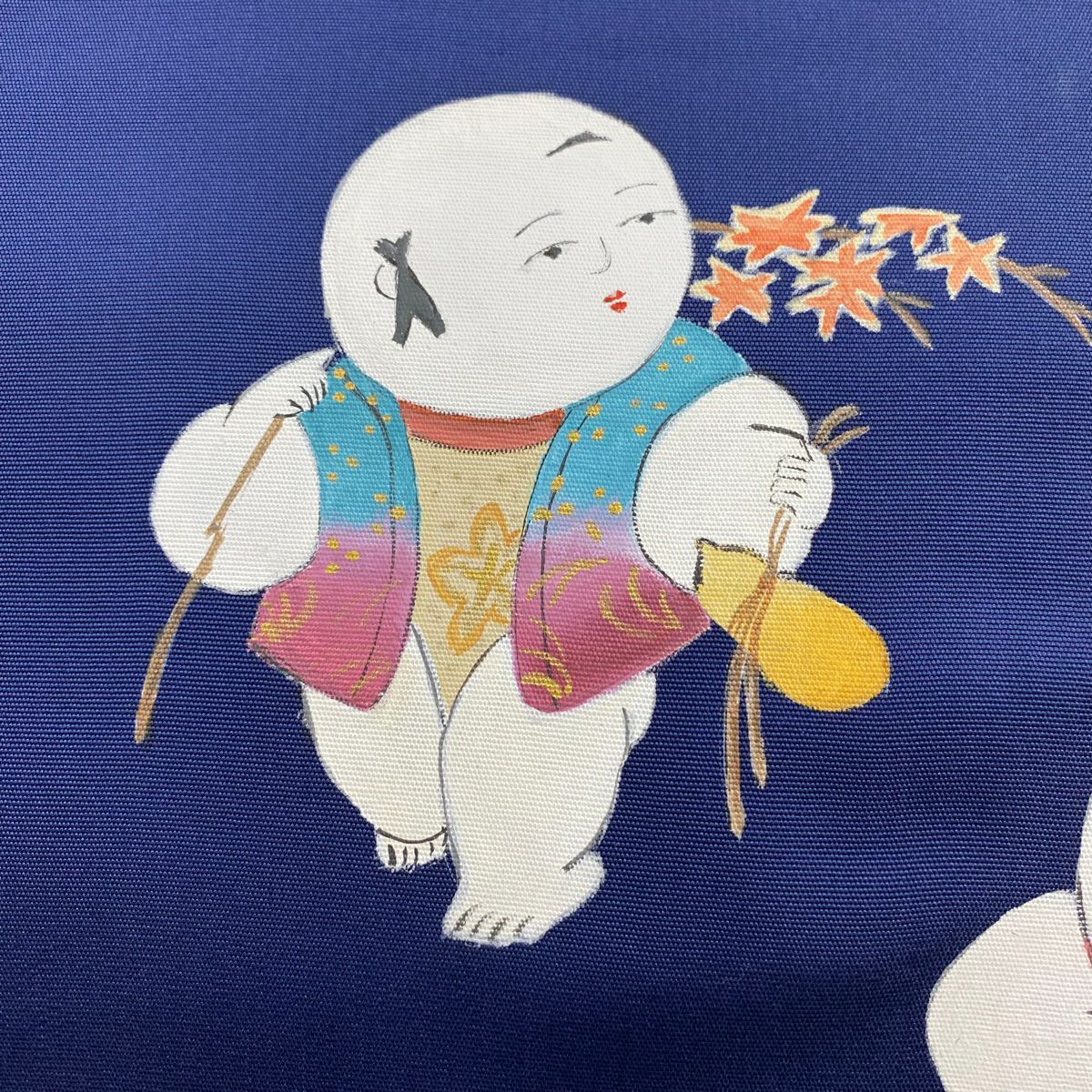 開口名古屋帶 優品級 童 そり 深藍 純蠶絲