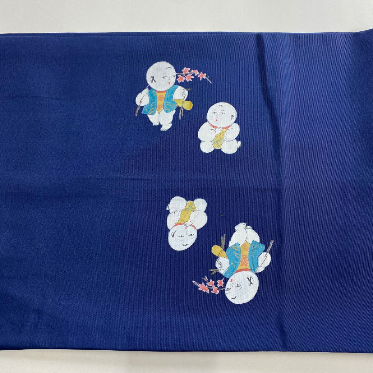開口名古屋帶 優品級 童 そり 深藍 純蠶絲
