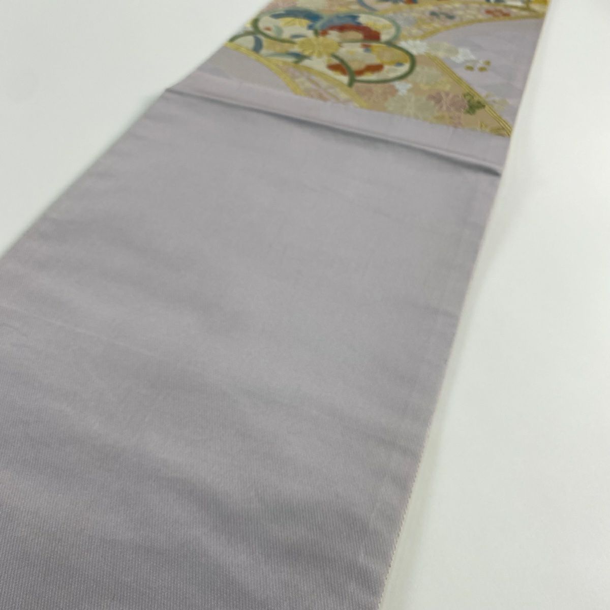 袋帶 秀品級 松樹竹子梅花 菊花 金銀絲 金金箔 淺紫 六通 純蠶絲