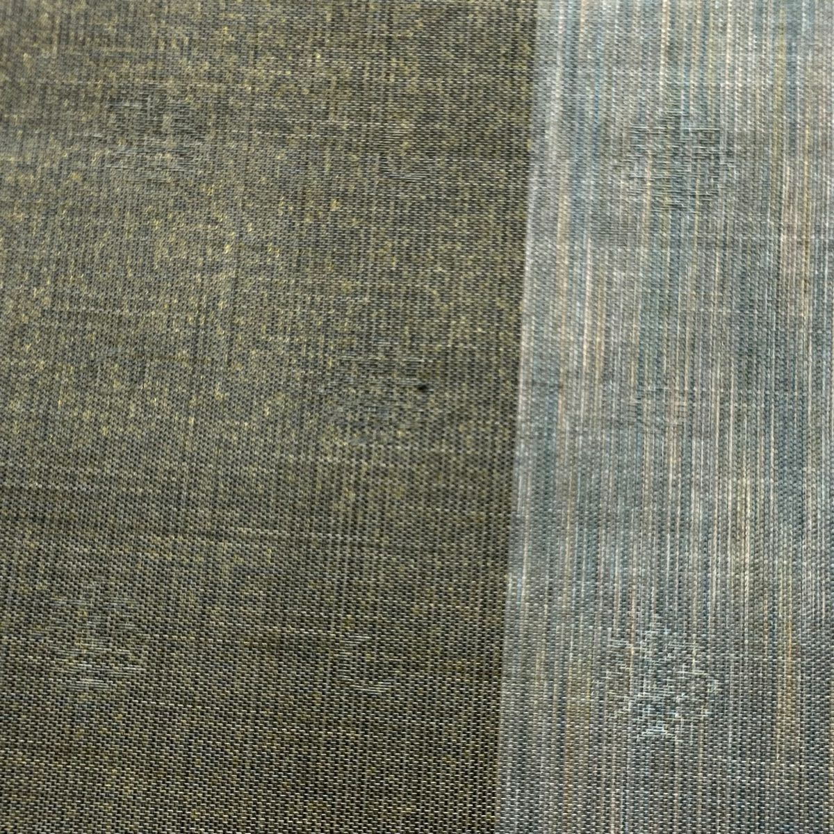 【美品】 袋帶 秀品級 草花紋紋 縞紋 金銀彩 金金箔 灰茶色 お太鼓柄 純蠶絲