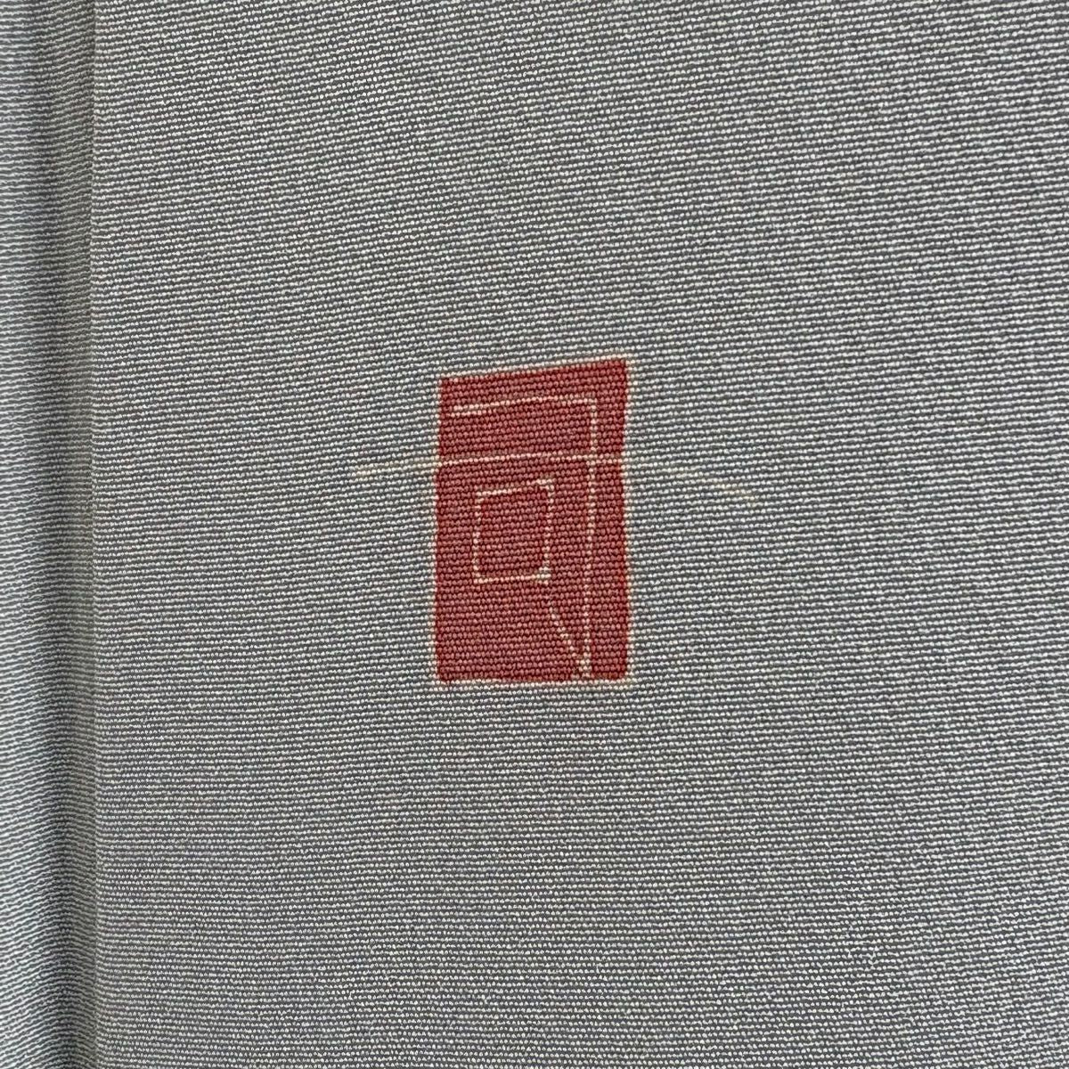 訪問服 身長162.5cm 袖長62.5cm S 雙層 村田幸司 落款あり 仙鶴 梅花松樹 青灰 純蠶絲 逸品級 一つ紋